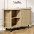 thumbnail image 3 of ROGALIS 40" Sliding Tambour Door Buffet Cabinet, Sideboard with Adjustable Shelves for Kitchen Living Room Hallway Entryway, Oak, 3 of 6