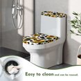 thumbnail image 4 of COEQINE Sunflower Cow Spot Toilet Lid Cover and Toilet Tank Cover, Machine Washable Elastic Bottom Replacement Toilet Cover 2 Piece Set, Fits Most Tanks & Lids, 4 of 7