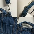 thumbnail image 3 of Bolso de mano de mezclilla estilo casual ligero clásico retro viaje shopper bolso de hombroAzul oscuro, 3 of 7