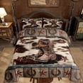 thumbnail image 3 of Manfei Western Boot Bedding Twin Comforter Set, Texas Stars Down Comforter, Farmhouse Cow Print Reversible Duvet Insert, Lightweight Bedroom Decor, 2-Piece, 3 of 8
