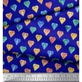 thumbnail image 3 of Soimoi Blue Japan Crepe Satin Fabric Diamond Geometric Fabric Prints By Yard 42 Inch Wide, 3 of 3