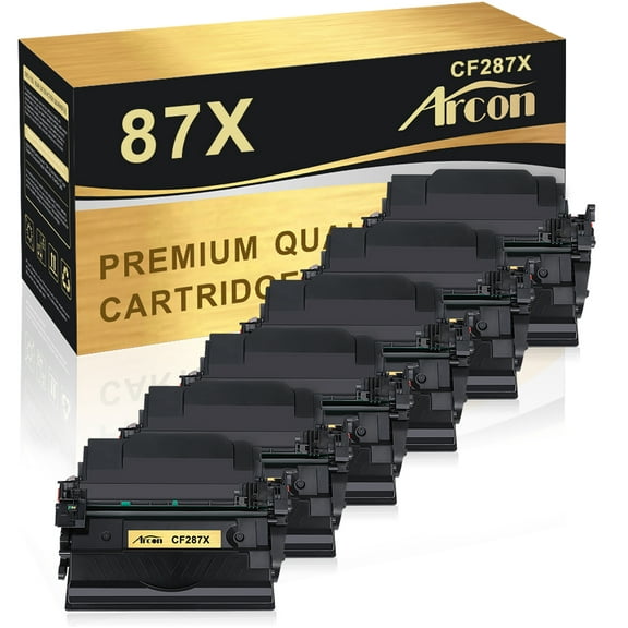 Arcon 6-Pack Compatible Toner for HP 87X CF287X works with HP LaserJet Pro M501n M501dn MFP M527dn M527f M527f LaserJet Enterprise M506 M506dn M506n M506x Printers (Black)
