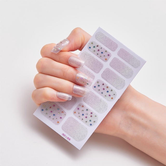 Cured Gel Nail Polish Strips Stickers, Adhesive Full Wrap Gel Nail Art Sticker, Waterproof Gel