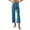 Sky Blue, variant on Women's Wide Leg Jean Capris High Waisted Stretchy Straight Leg Jeans Buttoned Boyfriend Baggy Cropped Denim Pants with Pocket(Sky Blue,S)