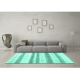 thumbnail image 3 of Ahgly Company Machine Washable Indoor Rectangle Solid Turquoise Blue Modern Area Rugs, 5' x 8', 3 of 4