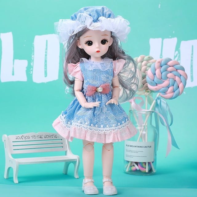 Muñeca 11.8in Fashion Muñeca Lovely Postable Toy Children Regalo de Cumpeados para para Niñas de 3 Años en Adelante