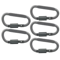 TEHAUX 5pcs Professional D Shaped Carabiner Heavy Duty D Ring Lightweight Aluminum Screw Locking