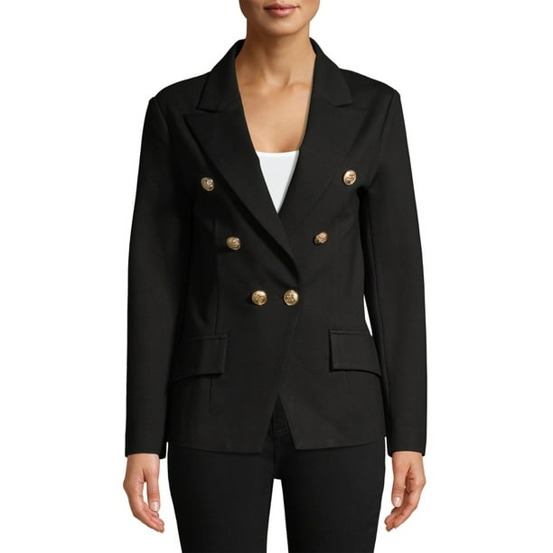 Attitude Unknown Women's Metallic Button Blazer