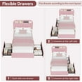 thumbnail image 4 of EliteEdge Twin Upholstered Bed Frame with Storage Headboard & 2 Drawers, Boucle Fabric Platform Bed with Bookcase, No Box Spring Needed, Easy Assembly, Pink, 4 of 6