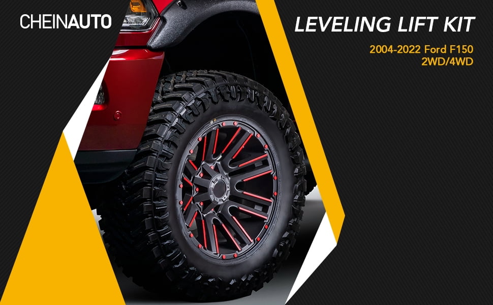 Simzone Rear 2" F150 Leveling Lift Kits - 2 inch Raise Blocks & U-bolts Set, Leaf Rear Leveling Lift End Block Kit and Extra Long Square Leaf Spring Axle U Bolts for 2004-2021 F150 2WD/4WD