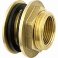 thumbnail image 1 of 3/4 Inch (20/27) High Quality Stainless Steel Brass Bulkhead Fitting + 2x Free Rubber Gaskets, Bulkhead Fitting for Water Faucets, Rain Barrel, Container, IBC Tank, 1 of 5