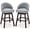 Grey/Brown, variant on Costway Set of 2 Swivel Bar Stools Tufted Bar Height Pub Chairs with Rubber Wood Legs Grey