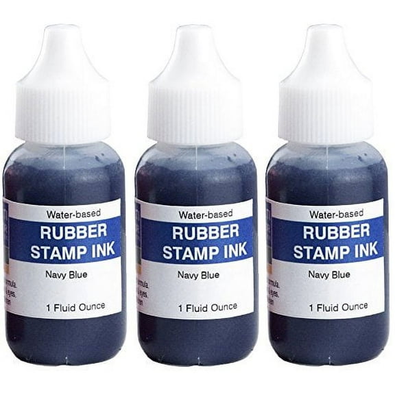 Infusion Stamp Ink Refill Bottles, 1-Ounce, 3-Pack, Navy Blue