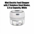 thumbnail image 3 of Mini Electric Chopper with 2 Stainless Steel Blades, 3.4 Oz Capacity, White, for Kitchen Prep and Purees, Portable Blender, 3 of 3