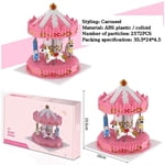 mmirethe Carousel Model Building Set Amusement Park Carousel Building Block Set Micro Blocks DIY Toys for Kids Adults