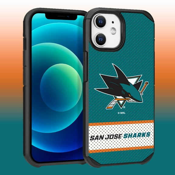 Apple iPhone iPhone 12 Pro (6.1) -NHL Licensed San Jose Sharks Team Logo on Jersey Textured Dual Layer Case