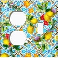 thumbnail image 4 of Metal Light Switch Plate Cover Colorful Floral Fruit Tile Pattern TIL011, 4 of 13