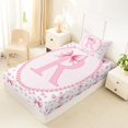 thumbnail image 4 of Manfei Chic Bow Tie Twin Sheet Sets For Kids,Letter R Monogram Letter Bedding For Girly,3-Piece, 4 of 6