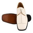 thumbnail image 2 of LIBERTYZENO Mens Genuine Leather Male Oxford Style Lace Up Dress Shoes, Cream, 2 of 8