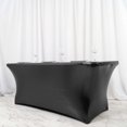 thumbnail image 2 of Efavormart 6FT Metallic Rectangular Stretch Spandex Table Cover for Wedding Kitchen Dining Events - Black, 2 of 10