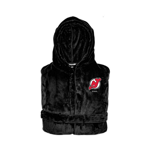 Unisex ISlide Black New Jersey Devils Phantom Hooded Bathrobe