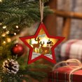 thumbnail image 5 of AOMXGD Wooden Luminous Christmas Hanging Ornament, Light‑Up Wooden Holiday Decoration Accessory for Christmas Tree and Window Display, 5 of 7