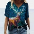 thumbnail image 1 of TIMIFIS Hauts pour Femmes T-Shirt à Col en V Décontracté Manches Courtes et Manches Longues, 1 of 3