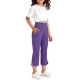 thumbnail image 4 of Posijego Girls Capri Pants School Uniform Casual Dress Capris Pants High Waist Stretch Athletic Yoga Pants with Pockets, 4 of 8