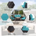 thumbnail image 6 of ALAULM 7-Piece Patio Conversation Set with Propane Fire Pit Table, Blue, 6 of 7