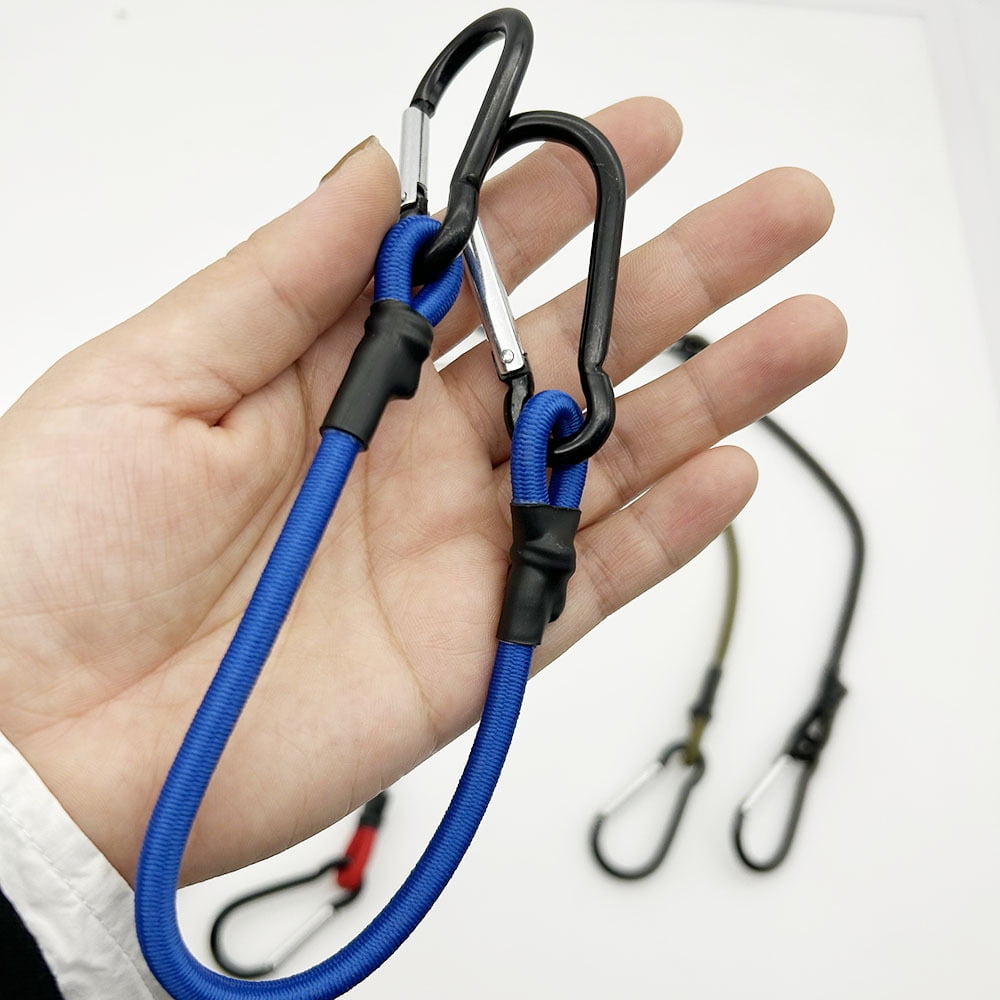 10pcs 6mm x 90cm Bungee Cord with Hook Heavy Duty Straps 2 Climbing Hooks Strong Elastic Rope Shock Cord Tie Down Set