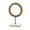 Brown Circle Solid Geometric Round 9" x 4" x 14", variant on 8" x 18" Brown Mango Wood Cut-Out Abstract Sculpture with Marble Base, by DecMode