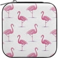 thumbnail image 2 of Coolnut Pink Flamingos Travel Jewelry Case for Women Girls,PU Leather Mini Jewelry Organizer Jewelry Holder, Portable Travel Jewelry Box for Earrings, Rings, Bracelets and Necklaces Women Gifts, 2 of 7