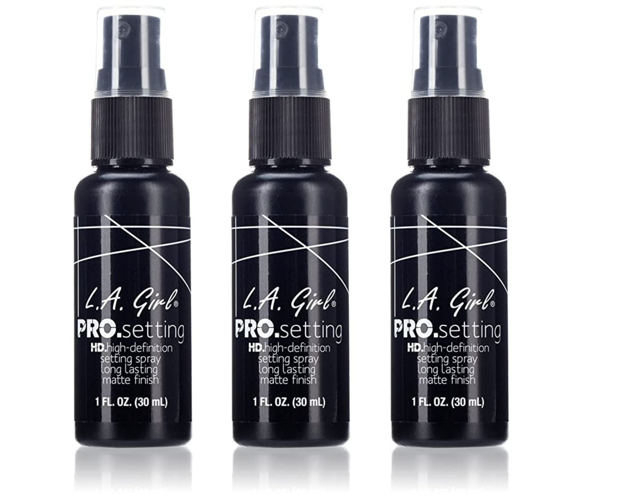 LA Girl HD.high-definition Long Lasting Matte Finish Setting Spray 1oz/30ml x 3