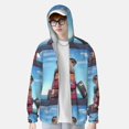 thumbnail image 2 of Cauagu Elephant Sits for Sun Protection Hoodie for Men and Women, Long Sleeve Rash Guard Fishing Running Quick Dry Lightweigh-Large, 2 of 7