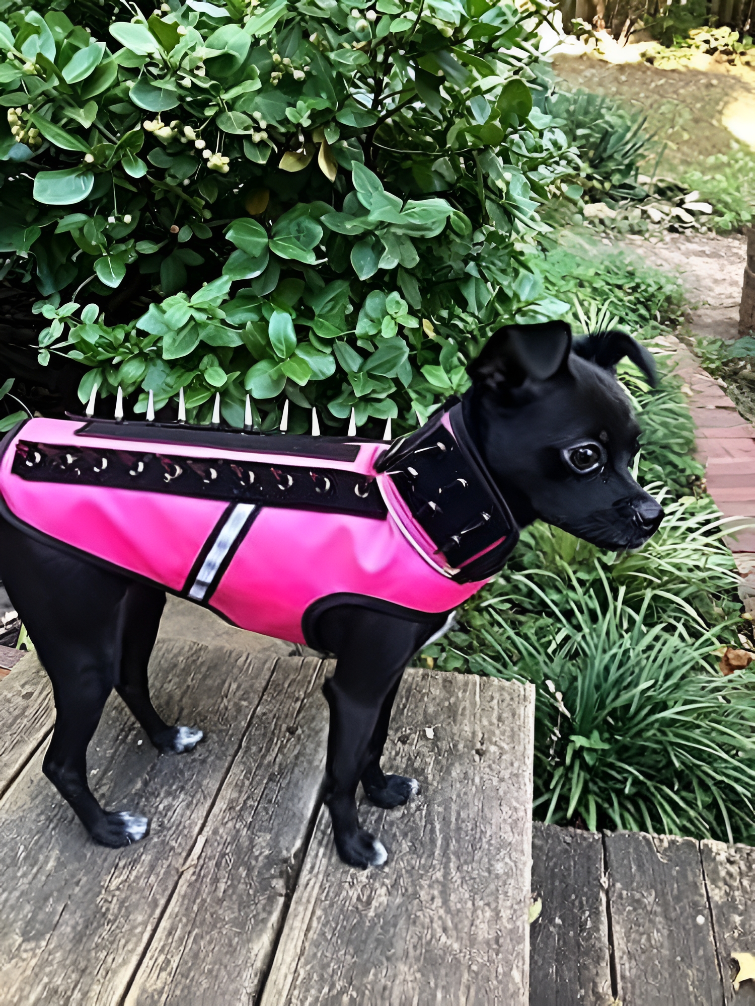 CoyoteVest SpikeVest (Small - Neon Pink) Dog Harness Vest for Small Dogs, Reflective Dog Vest with Spikes to Shield Your pet from Coyotes, Raptor and Animal Attacks, Anti Hawk Vest, Made in USA