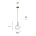 thumbnail image 5 of 42141NBRCS Kichler Lighting Everly - 1-Light Medium Pendant with Transitional Style 15.25 Inches Tall by 10.5 Inches Wide-Natural Brass Finish-Clear, 5 of 5