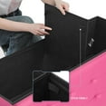 thumbnail image 6 of SSyao 43 Inch Storage Ottoman Bench, 34 Gal. Folding Ottoman Footrest, End of Bed Bench, Rectangle Foot Stool, Supports 600 lbs, for Bedroom, Living Room, Entryway, Hallway, Hot Pink, 6 of 8