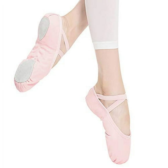 Stelle Girls Canvas Ballet Slipper/Ballet Shoe/Yoga Dance Shoe (Toddler/Little Kid/Big Kid/Women/Boy)(8MT, Ballet Pink)