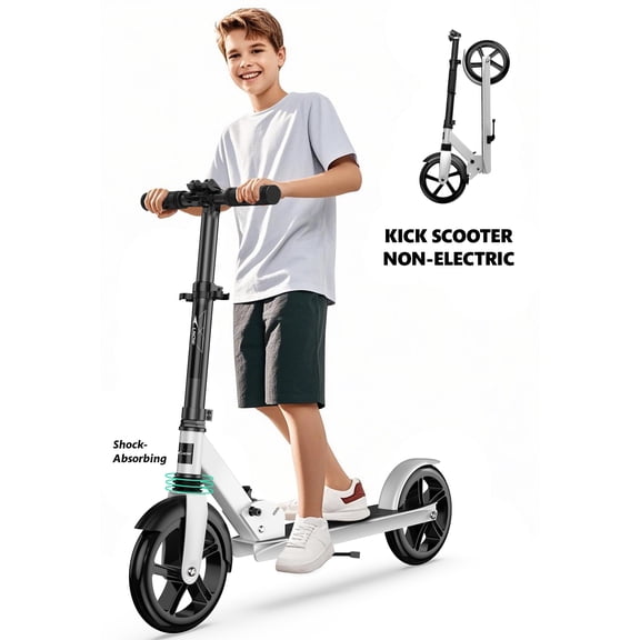 LNOW Foldable Kick Scooter-8 in Wheels for Kid, Teens & Adults, 4 Adjustable Levels, Max Load 240lbs,Lightweight