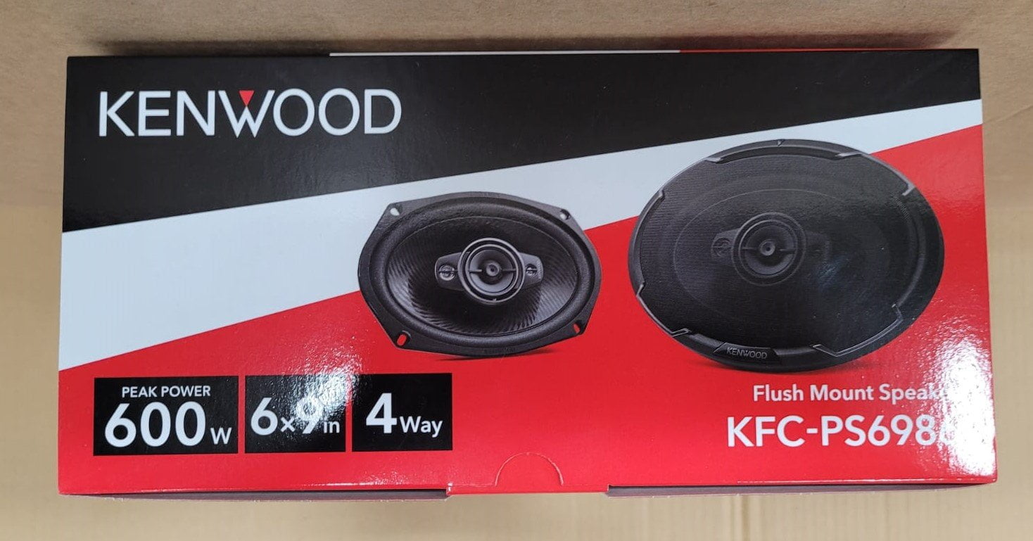 (4) Altavoces coaxiales Kenwood KFC-D691 6X9 4 vías 600W + amplificador  1000W 4 canales + kit