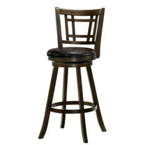 Bowery Hill Wood 29-Inch Swivel Bar Stool in Brown Cherry