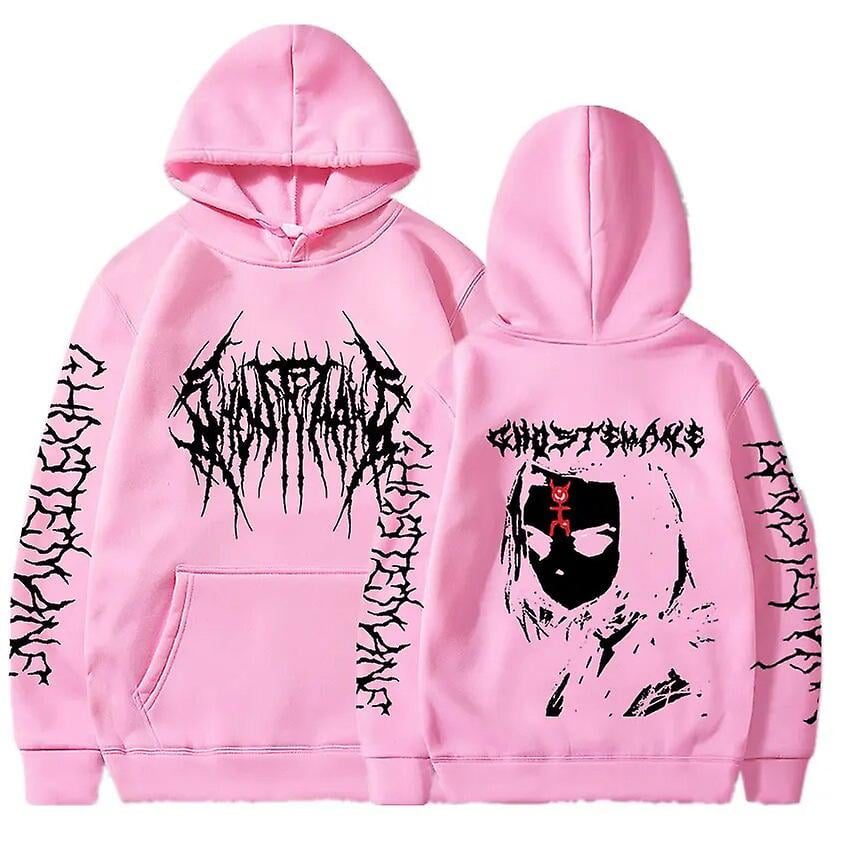 Ghostemane Metal Rock Style Hoodie Male Fashion Gothic Pullover Sweatshirts Men Women Hip Hop Oversized Hooded Fleece Streetwear Black