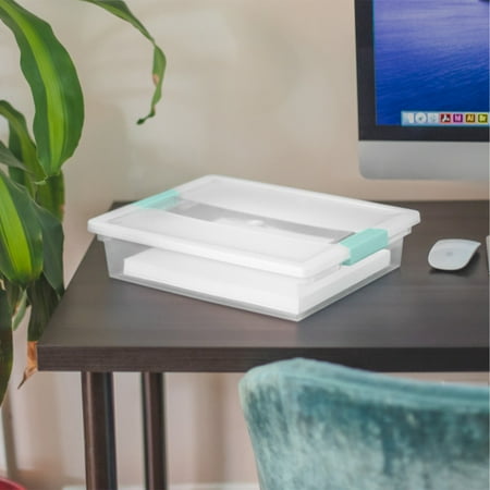 Sterilite - Large Plastic File Clip Box Storage Tote Container with Lid (12 Pack)