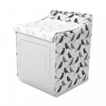 thumbnail image 2 of Birds Washer Cover, Silhouette of Damask Patterned Northern Mockingbirds on Fluctuating Leaves, Decorative Accent for Laundromats, 29" x 28" x 40", Grey Black White, by Ambesonne, 2 of 3