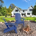 thumbnail image 4 of Boyel Living Folding Adirondack Chair Outdoor Patio Chairs HIPS Adirondack Lawn Deck Chair with Cup Holder for Garden Fire Pit Recliner Weather Resistant Lawn Seating (Navy Blue）, 4 of 8