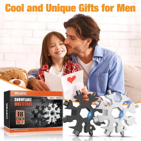 HRTGFD-Father Day Gifts for Men Gifts for Men 18 in 1 Snowflake Multitool Birthday Gift for Boyfriend Mens Gift for Dad/Him/Husband Dad Gifts Cool Gadgets Camping Accessories