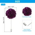 thumbnail image 2 of Uxcell 2Pcs Flower Boutonnieres Pin, Lapel Pin for Men Camellia Flower for Suit Wedding Graduation Anniversary Purple, 2 of 6