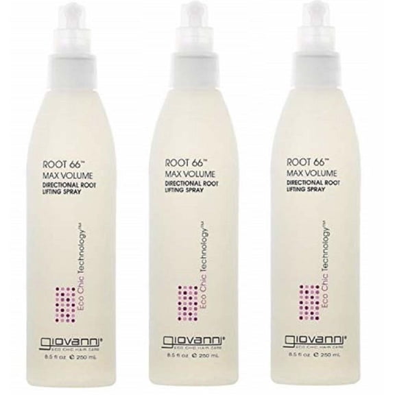 Giovanni Root 66 Max Volume Directional Hair Root Lifting Spray, 8.5 oz. for Thin Fine Hair, Lifts Hair to New Heights, No Parabens, Color Safe (Pack of 3)