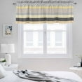 thumbnail image 3 of 2 Pack Geometric Bohemia Valance for Window Stripes Brown Yellow and Black Kitchen Valance Rod Pocket Short Curtain Topper Decorative Window Treatment for Living Room Bedroom 42"x12", 3 of 8