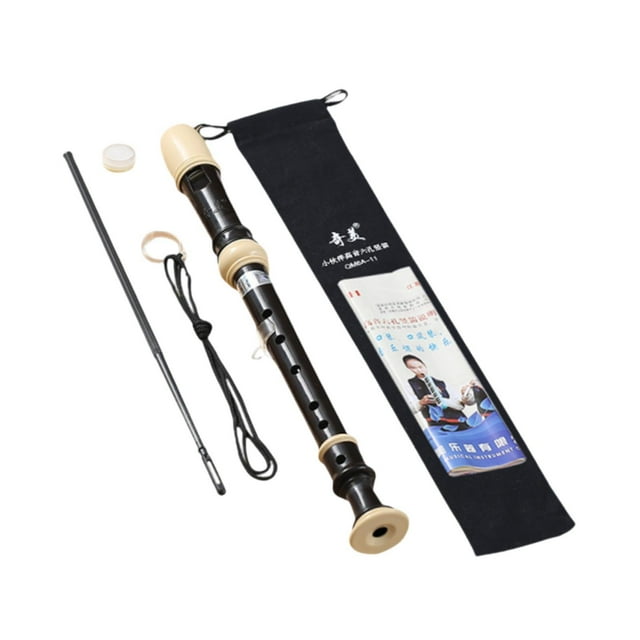 MERIGLARE Flûte à Bec Soprano Style Allemand 6 Trous pour Amateurs de Musique Professionnels Débutants Noir